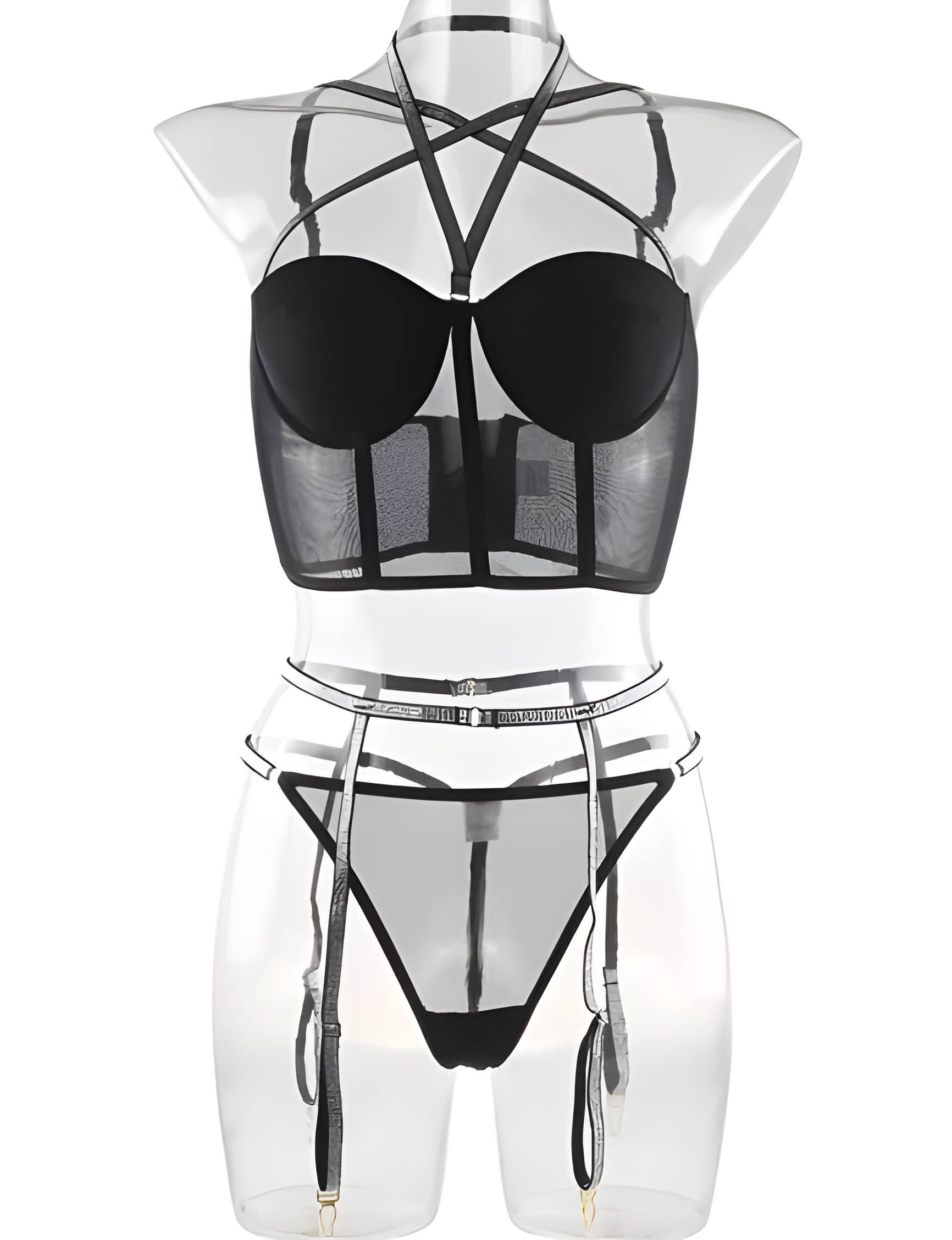 stacey silver garter set by santrea lingerie