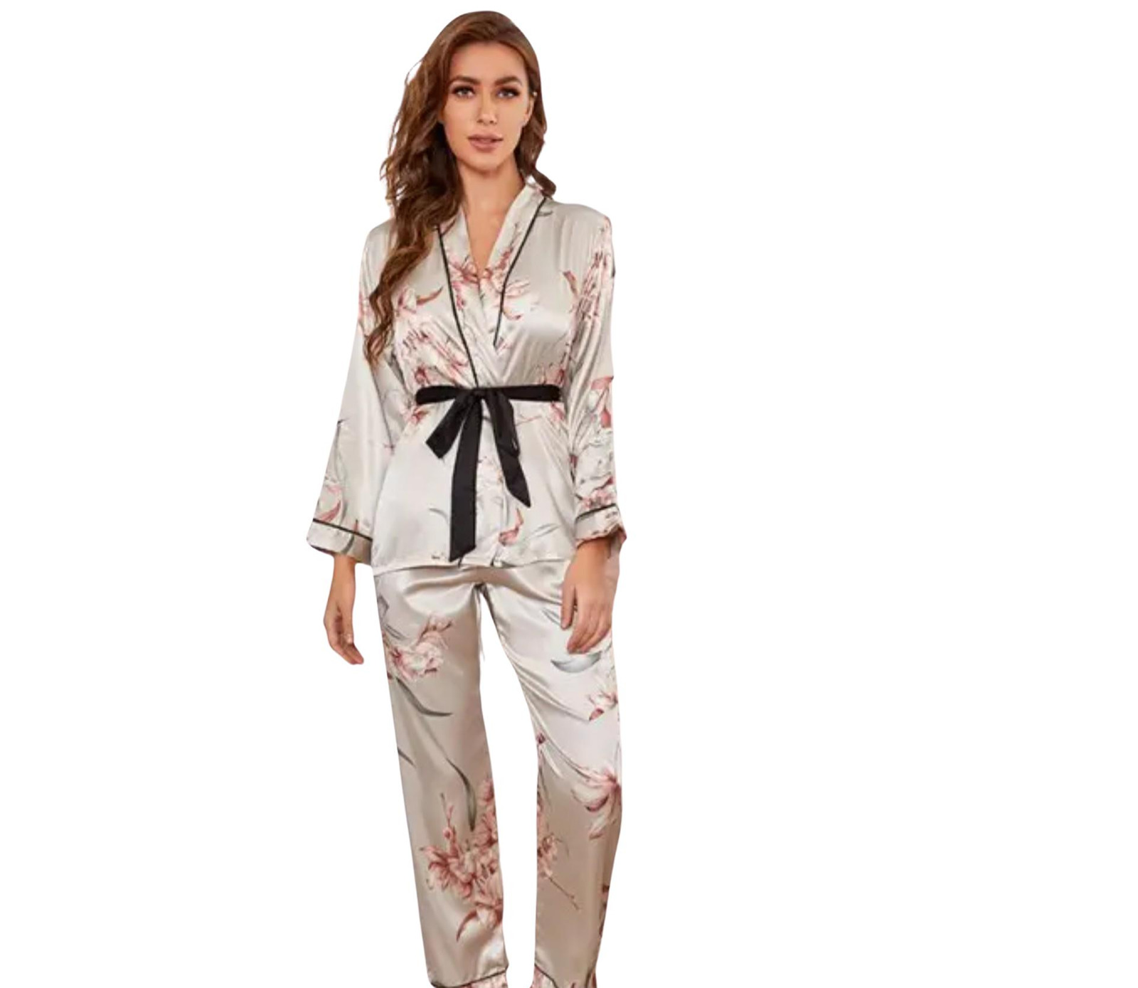 Silk Floral Pyjamas by Santrea Lingerie Vancouver