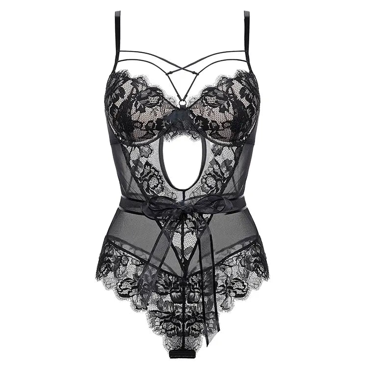 CHARLOTTE LACE BODYSUIT WITH BOW by SANTREA LINGERIE VANCOUVER