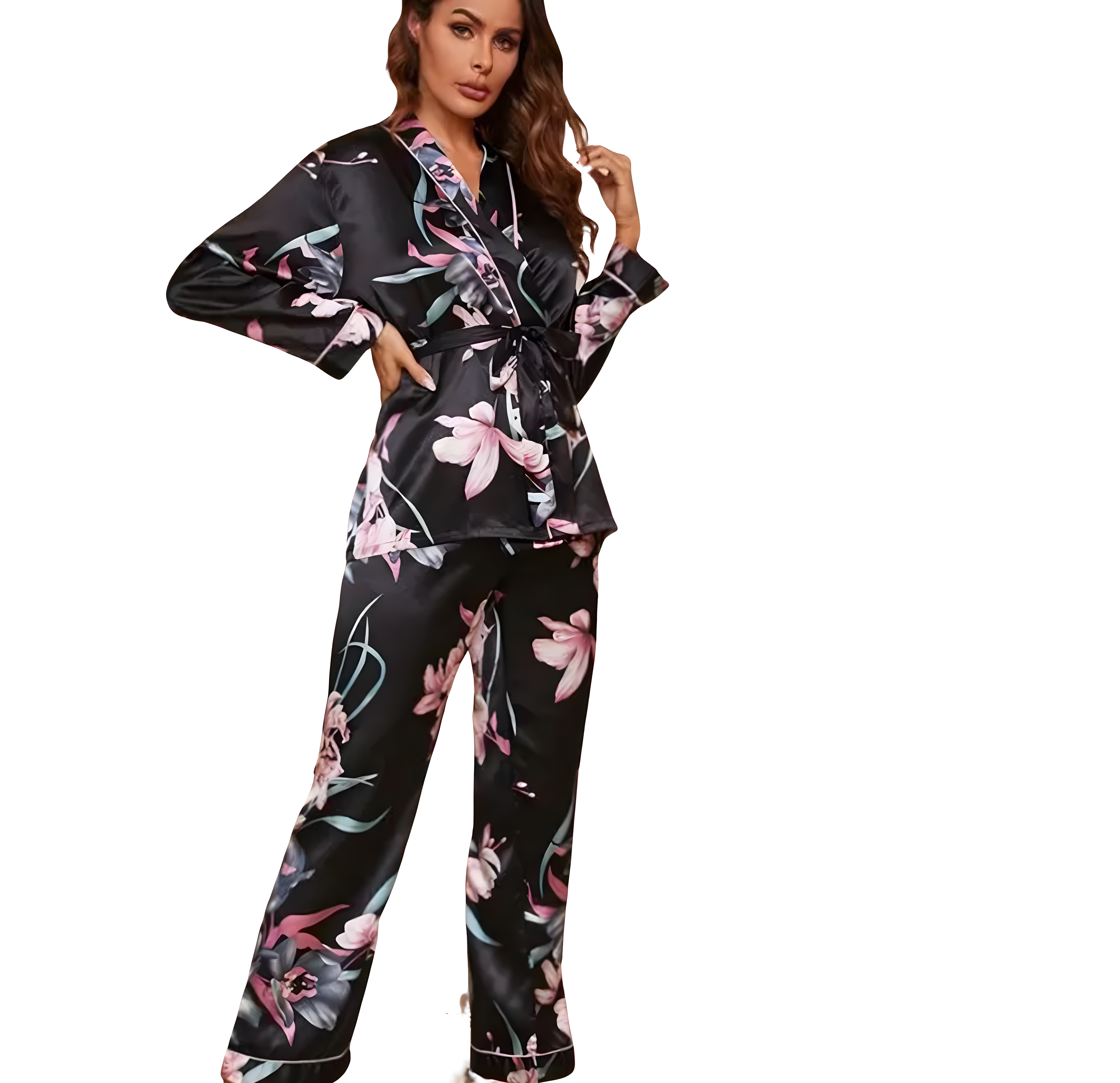 Silk Floral Pyjamas by Santrea Lingerie Vancouver