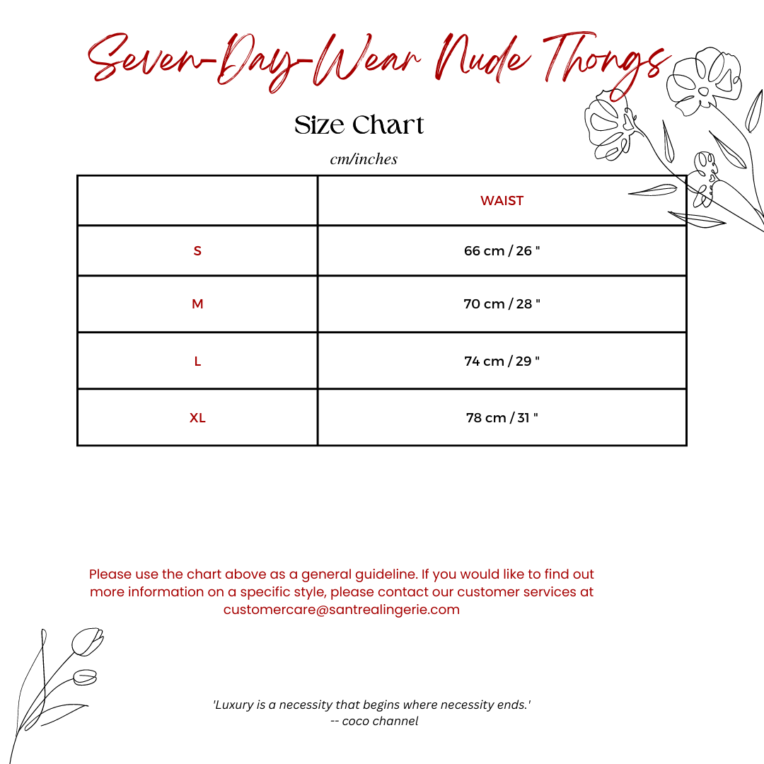 SEVEN-DAY-WEAR™ NUDE THONGS BY SANTREA LINGERIE VANCOUVER