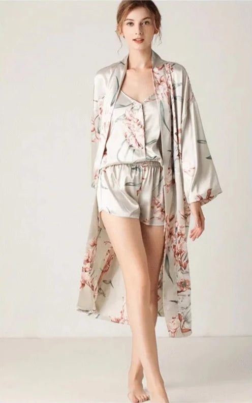 Autumn Floral Sleep Set (3pc) by santrea lingerie manhattan robes collection