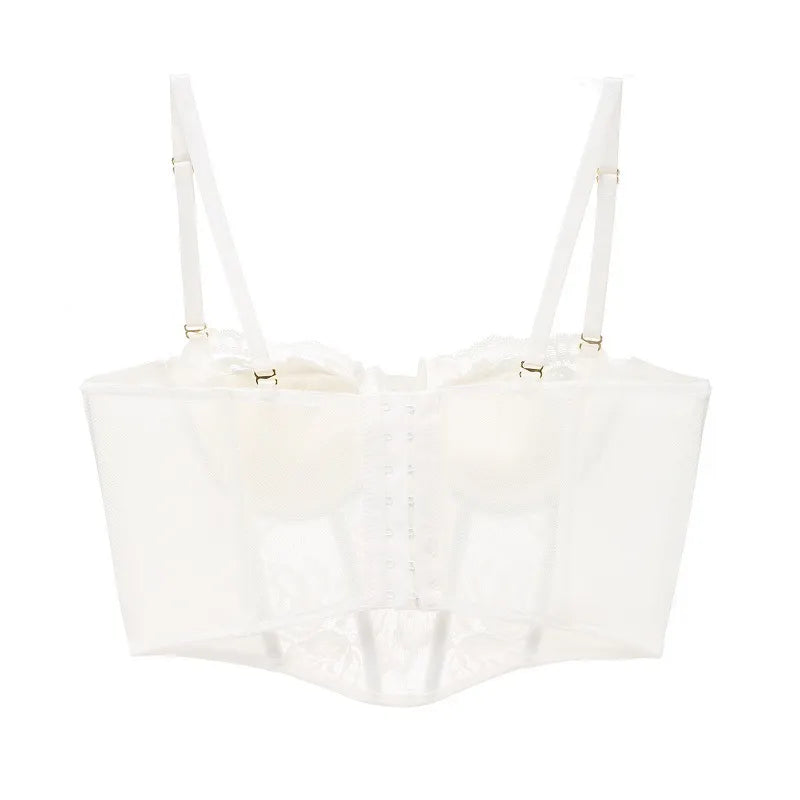 ivorywhite.wired lace corset by santrea lingerie vancouver