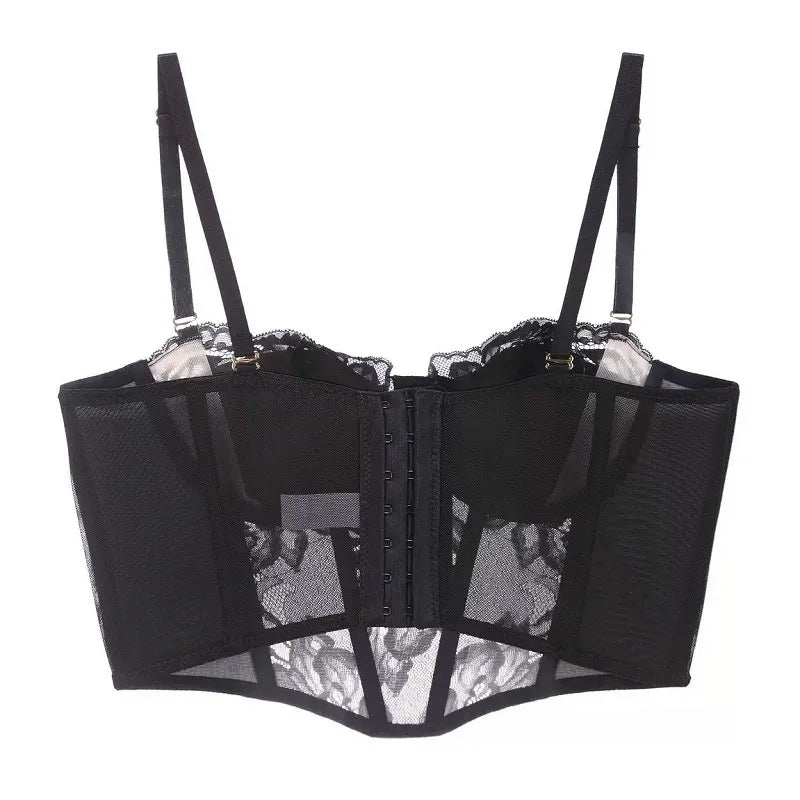 classicblack.wired lace corset by santrea lingerie vancouver