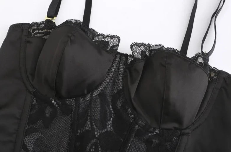 classicblackwired lace corset by santrea lingerie vancouver